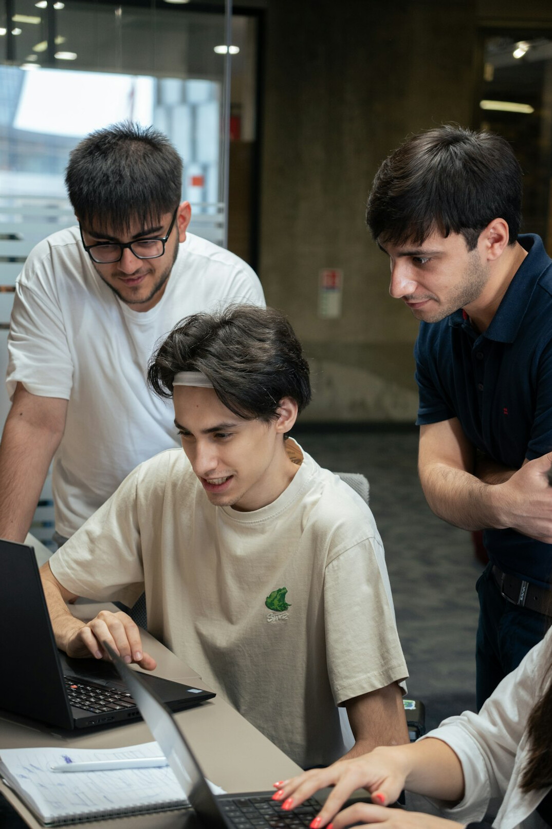 students learning programming