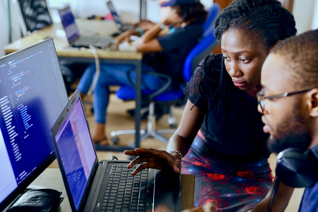 students learning programming