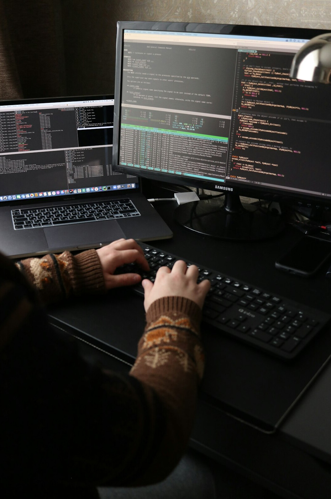 young programmer coding
